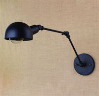 Loft Industrial long swing arm Wall lamp Fixture Black Edison bulb sconce light