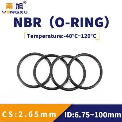 NBR O Ring Seal Gasket Thickness CS2.65mm ID6.75-100 Oil and Wear Resistant Automobile Petrol Nitrile Rubber O-Ring Black Gas Stove Parts Accessories
