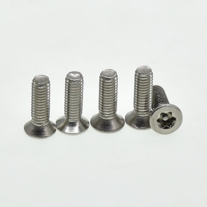 m3-m4-m5-m6-304-stainless-steel-six-lobe-torx-flat-countersunk-head-with-pin-tamper-proof-anti-theft-security-screw-bolt