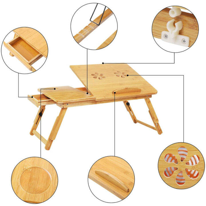 100-โต๊ะแลปท็อป-comkes-โต๊ะแล็ปท็อปที่ปรับได้โต๊ะแลปท็อป100-ไม้ไผ่-usb-พัดลมทำความเย็นพับเสิร์ฟอาหารเช้าเตียงถาด-w-tilting-ลิ้นชักด้านบน