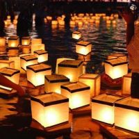 【hot】㍿☂  10pcs/lot 10cm/15cm Floating Candle Chinese Wishing Paper Lanterns for Wedding Decoration