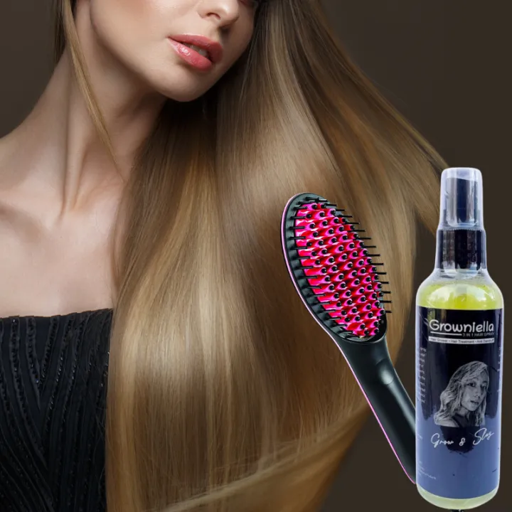 1 Bottle (100 ml) Growniella 3-in-1 Hair Growth Spray + Simply Straight  Artificial Ceramic