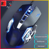 [Kitsmall] เมาส์สำหรับเล่นเกมส์แบบมีสายพร้อม DPI ไฟ RGB Backlit 4แบบปรับได้สูงสุด3600 USB การยศาสตร์คอมพิวเตอร์ออปติคัลเมาส์พร้อมปุ่มสีดำ6ปุ่ม