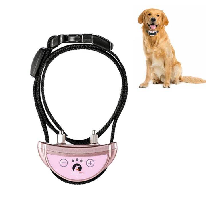 pink-nylon-pet-anti-bark-collar-dog-necklace-dog-electric-shock-collar-bark-control-for-dog-adjustable-sensitivity-in-stock