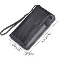 ZZOOI Business Genuine Leather Men Women Wallets Fashion Long Unisex Wallet Money Coin Holder Cellphone Pocket Purse Cowhide Clutches