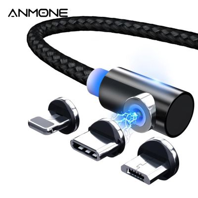 ☄ ANMONE Magnet Micro USB Cable 360 USB Type C Magnetic Cable for Samsung a50 a70 Fast charge Phone Charger 2m Cable for iPhone