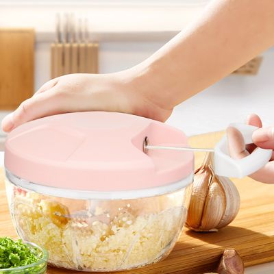 200/900ML Manual Meat Mincer Garlic Chopper Rotate Garlic Press Crusher Vegetable Onion Cutter Kitchen Cooking Accessories