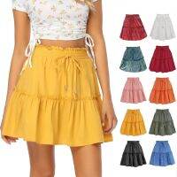 Skirts women 2021 new summer clothes couture fashion short tall waist skirt elastic solid color dropshipping WSL4307