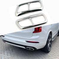 For Volvo XC90 2015-2021 Stainless Steel Car Exhaust Muffler Decorative Cover Exhaust pipe Cover Stickers Car Accessories 2pcs