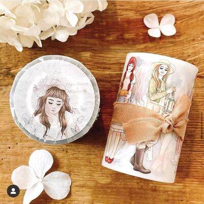 Lovely Moon Flower Girl PET Tape Transfer Sticker for Card Making Planner DIY Scrapbooking Plan Sticker  Scrapbooking