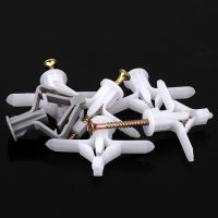 100Pcs Plastic Toggle Anchor With M4 Screw Curtain Gypsum Board Hollow Wall Pipe Plug Aircraft Expansion Anchor Bolt Accessories Nails  Screws Fastene