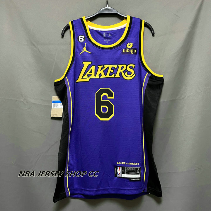 Sz Large￼ NBA Authentic #6 Lebron James Jersey 2022 Los Angeles Lakers  Purple