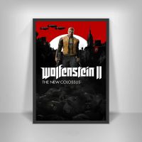 Wolfenstein 2เกมยักษ์ใหญ่ใหม่โปสเตอร์ศิลปะภาพฝาผนังตกแต่งบ้านโปสเตอร์ผ้าใบพิมพ์ (ไร้กรอบ)