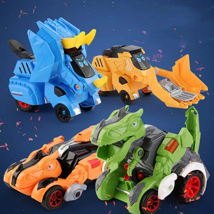 New Transforming Dinosaur Car Deformation Car Toys Inertial Sliding ...