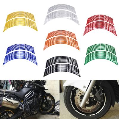 17"18"19"/16pcs Strips Motorcycle Car Wheel Tire Stickers Reflective Rim Tape Motorbike Auto Decals for KTM Yamaha Suzuki Honda Wall Stickers Decals