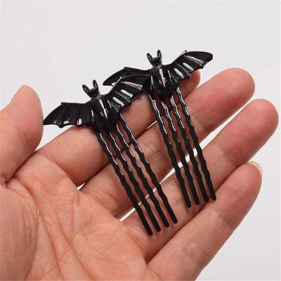 1Pair Retro Bat Hairpin Halloween Fancy Dress Bat Bobby Pin Party Cosplay Props High Quality Durable Solid Color Hairpin