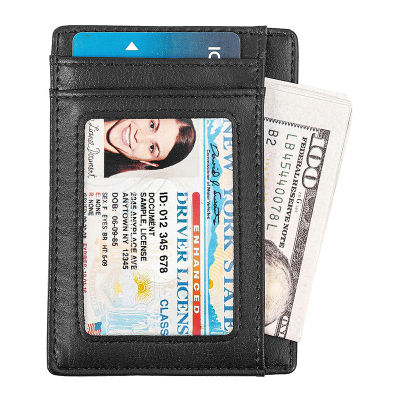 เคสใส่บัตรบางพิเศษเรียบง่ายแบบบางใหม่ RFID ID กระเป๋าใส่บัตรเครดิตวีไอพีสำหรับผู้หญิงและหนังแท้สำหรับผู้ชายเคสใส่บัตรคาร์บอนไฟเบอร์