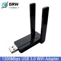 Grwibeou 1300Mbps Wireless Wi-Fi USB 3.0 Dual Band 2.4G 5G อะแดปเตอร์ WiFi ภายนอกเครือข่าย Cark สำหรับ PC เดสก์ท็อปแล็ปท็อป Windows MAC