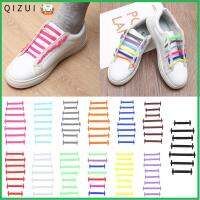 QIZUI 16pcs รองเท้าบอร์ด แฟชั่น ไม่จำกัดเพศ Tieless ผู้ชาย เชือกผูกรองเท้าเด็ก ไม่มีเน็คไท ยางยืด ซิลิโคน เชือกผูกรองเท้า