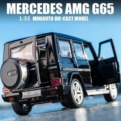 รถ1:32 Mercedes-Benz โมเดลรถของเล่นหล่อจาก G65รถ SUV อัลลอยด์ขนาดเล็กของเล่นรถยนต์ดึงกลับโลหะของเด็กผู้ชายเป็นของขวัญที่สะสมได้