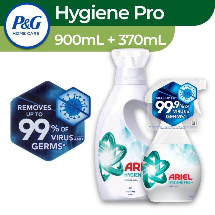 Ariel Liquid Detergent Hygiene Pro+ 900ml + Fabric Spray 370ml (laundry 