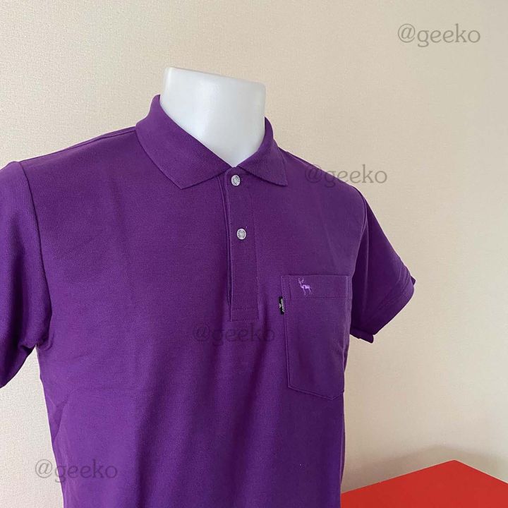 poloshirt-geeko-ตรากวาง-สีม่วงเข้ม-แบบสวย-ใส่สบายไม่ร้อน-สุดยอดสินค้าขายดี-อันดับ-1-เป็นแบรนด์คนไทย-ผลิตโดยคนไทย-ใช้วัตถุดิบในประเทศไทยทั้งหมด-100-สวมใส่ได้ทุกเพศ-ทุกวัย-เนื้อผ้านุ่ม-สวมใส่สบาย