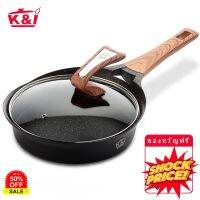 39.Home88Shop K&amp;I กระทะ 24/26 ซม ไม่ติดกระทะ พร้อมฝาปิด ปลอดสาร PFOA Non Stick Frying Pan เหมาะสำหรับทุกเตา รวมทั้งเตาแม่เหล็กไฟฟ้า กระทะ เทฟล่อน กระทะไร้น้ำมัน กระทะเคลือบหิน