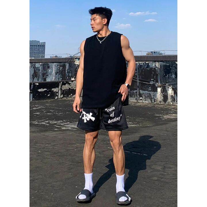 original-american-heavy-cotton-vest-vest-mens-summer-trendy-brand-black-sleeveless-t-shirt-loose-couple-bottoming-sweatshirt