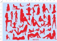 All Scale 124 118 110 120 112 Sexy Girl Model Kit Water Slide Decal Red