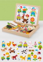 100+PCS Wooden Magnetic Puzzle Figure/Animals/ Vehicle /Circus Drawing Board 5 styles Box Educational Toys for Children Gift