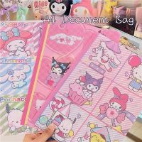 Sanrio Cartoon Cute L-Shaped Waterproof Folder Students Test Paper Storage Folder Kuromi Melody Cinnamoroll A4 Folder Wholesale