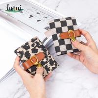 FUTUI วินเทจ สาวๆ หนัง PU คลิปเงิน ผู้หญิง กระเป๋าใส่เหรียญ เคสบัตรเครดิต กระเป๋าสตางค์ผู้หญิง ที่ใส่บัตรประชาชน