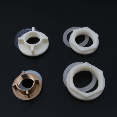 1pc 1/2 3/4 1 Inch Plastic Brass Nuts For Garden Irrigation Water Pipe Connector Aquarium Fish tank Sealing Ring
