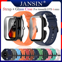 สาย สำหรับ Amazfit GTS 4 Mini สายซิลิโคน พร้อมเคส ฟิล์มกระจกกันรอย สำหรับ amazfit gts4 mini สร้อยข้อมือสายรัดข้