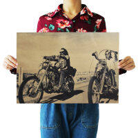 【 E602 】 Halle Moto Nostalgic Retro กระดาษคราฟท์โปสเตอร์ตกแต่งภายในบาร์คาเฟ่ตกแต่งภาพวาด