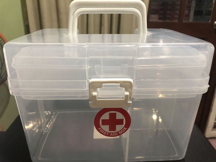 กล่องปฐมพยาบาล-กล่องพยาบาล-2-ชั้นพร้อมช่องแบ่ง-กล่องยา-กล่องใส่ยา-กล่องยาสามัญประจำบ้าน-กล่องยาที่บ้าน-กล่องใส่ยา