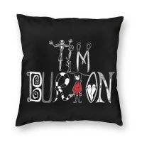 Tim Burton Alphabet Cushion Cover Sofa Living Room Halloween Gothic Film Square Pillow Case 45x45cm Cushion Cover