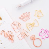 100pcs/lot Kawaii Rose Gold Paper Clips Bookmark Metal Small Office Study Binder Clips School Office Supply