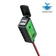 Bộ Chuyển Đổi Sạc Xe Máy 12V SAE Sang USB Kép Chống Nước Cho Điện Thoại GPS