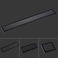 Bathroom Modern Black Square Floor Drain Tile Insert Invisible Fashion Design Deodorization Filter Hair