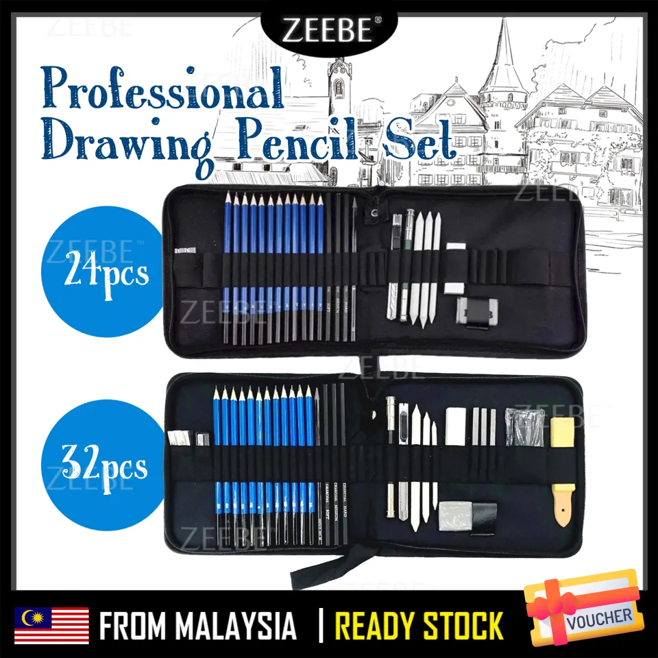 32 Pcs Sketch Pencil Set Professional Sketching Drawing Kit 