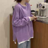 2023 Spring New Popular Korean Style Loose False Two Pieces Sweaters Womens Clothing Ins Trendy Small Hooded Thin