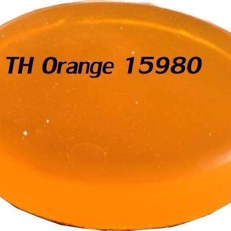 สีน้ำครอสเมติกสำหรับผสมในเบสสบู่ ให้สีส้มตามตัวอย่าง รหัสสีส้ม 15980 (Orange) บรรจุ 60 มล