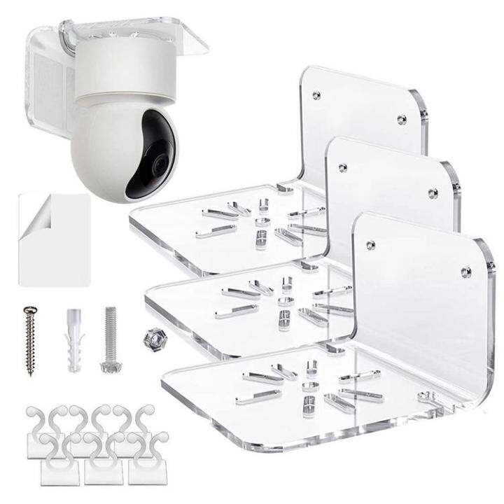 small-acrylic-shelf-no-drill-acrylic-wall-speaker-stand-set-of-3-camera-wall-mount-floating-wall-shelves-adhesive-shelf-bracket-for-security-camera-apposite