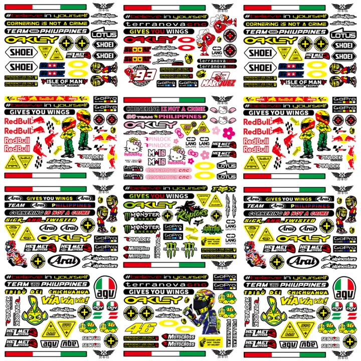 HELMET VISOR STICKER SET EVO HIGH QUALITY LAMINATED VINYL WATERPROOF