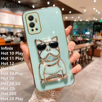 Kanavi เคสโทรศัพท์สำหรับ Infinix Hot 10 Play Hot 11 Hot 12 12i 12 Hot 12 Play Hot 20 Hot 20 5G 20i ร้อน20S Hot 20 Play แว่นตาแฟชั่นขายดี20 Play เคสโทรศัพท์มือถือใหม่ซิลิโคนนิ่มหรูหราเคสโทรศัพท์มือถือขอบตรงเคลือบผิว