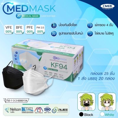 Med Mask หน้ากากอนามัย KF94 ป้องกันเชื้อโรคด้วยผ้ากรอง 4 ชั้น ผ่านการรับรองมาตรฐาน ทางการแพทย์