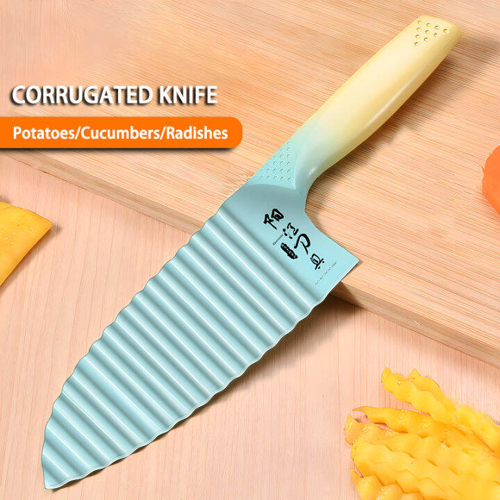All steel potato knife, corrugated knife, multifunctional wave knife