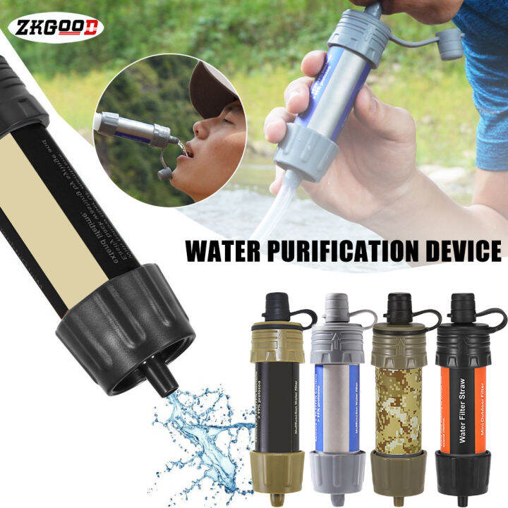 zkgood Outdoor Water Filter Straw Portable Camping Water Purifying Kits