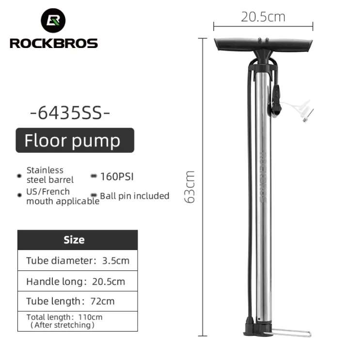 ROCKBROS Pump 160PSI High Pressure Upgraded Stainless Steel Bicycle